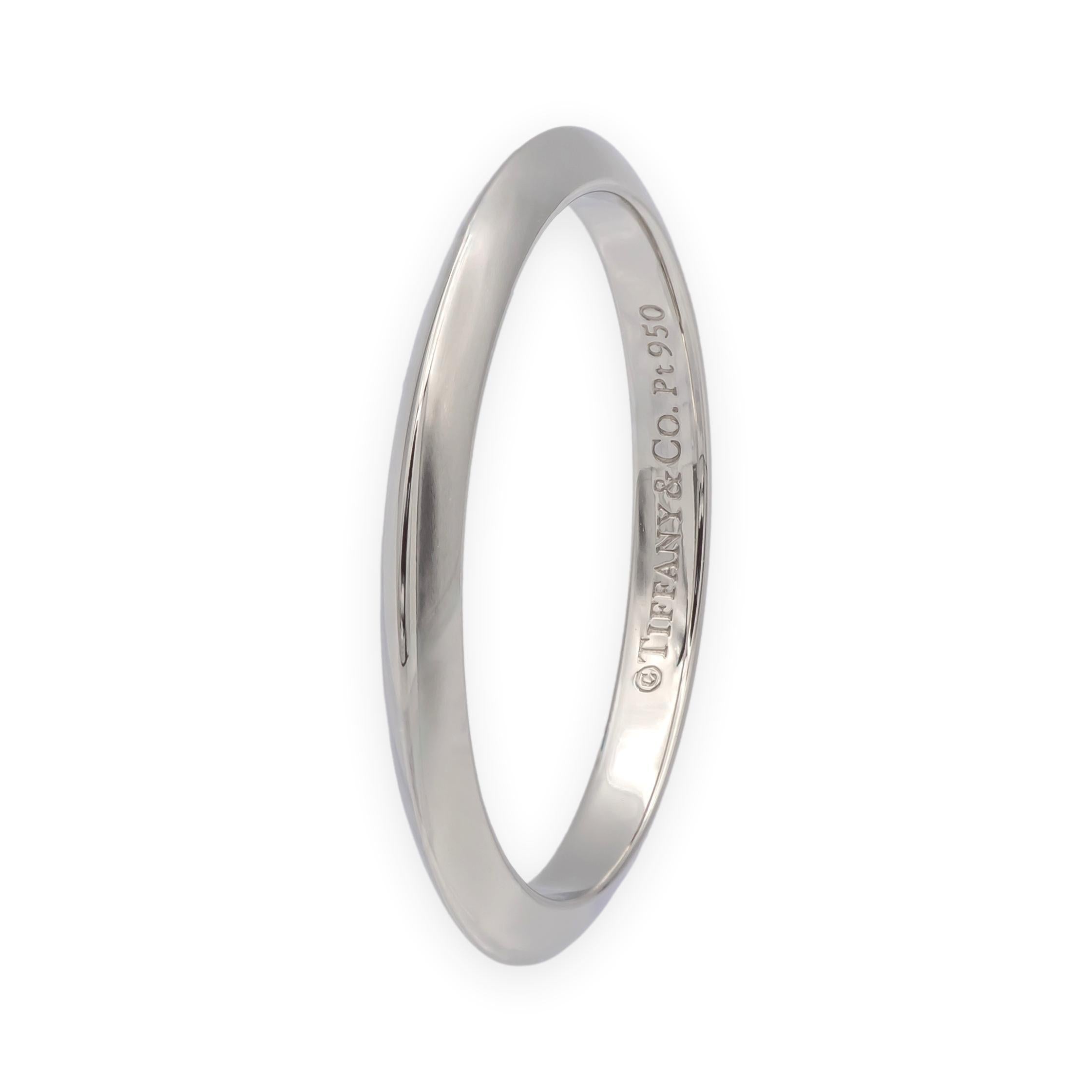 Vintage Tiffany & Co. Platinum Knife-Edge Wedding Band Ring 2 mm