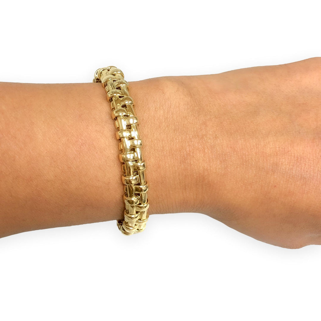 Vintage Tiffany & Co. 18K Yellow Gold Vannerie Basket Weave Cuff Bracelet