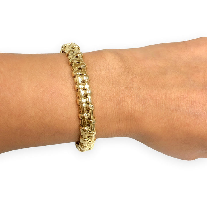 Vintage Tiffany & Co. 18K Yellow Gold Vannerie Basket Weave Cuff Bracelet