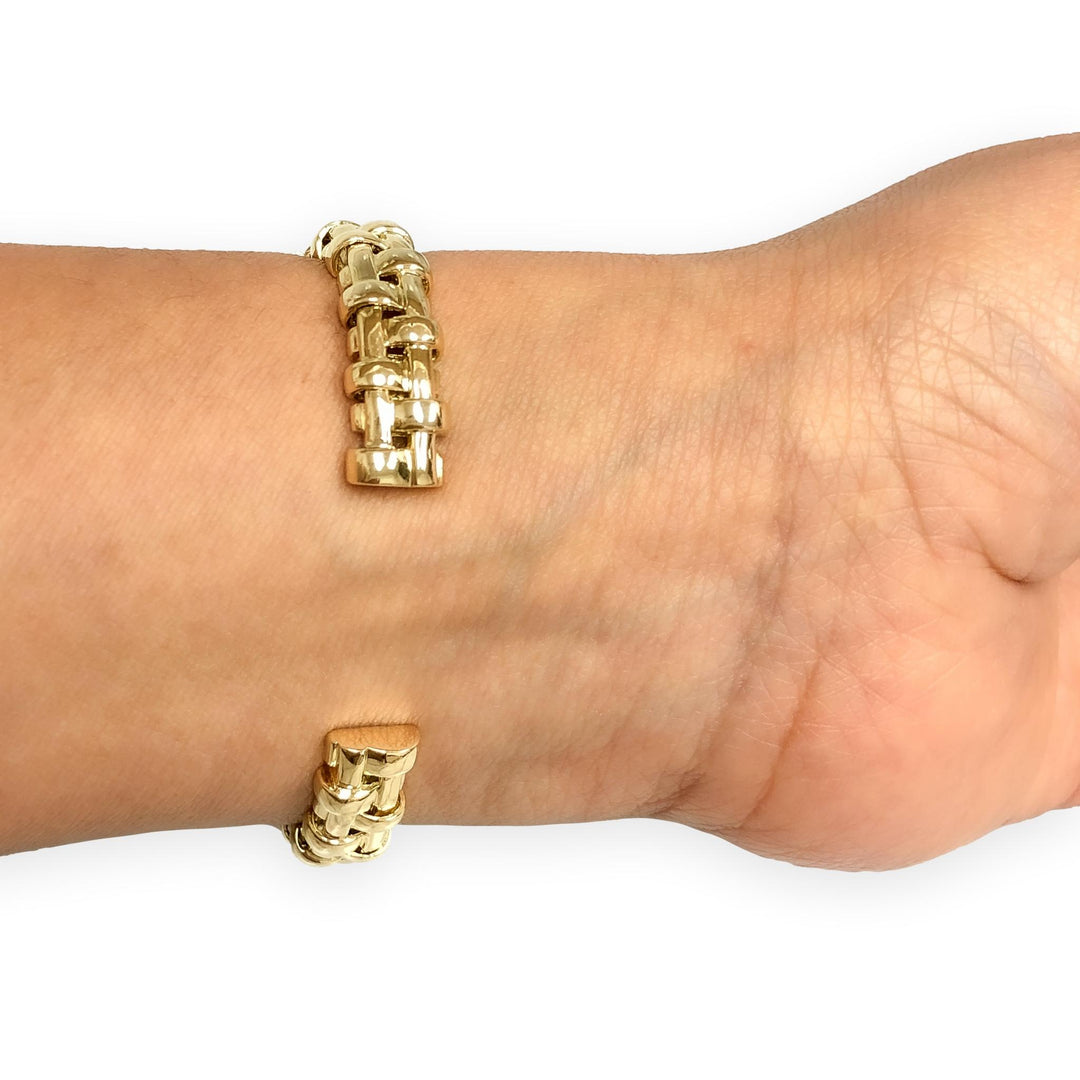 Vintage Tiffany & Co. 18K Yellow Gold Vannerie Basket Weave Cuff Bracelet