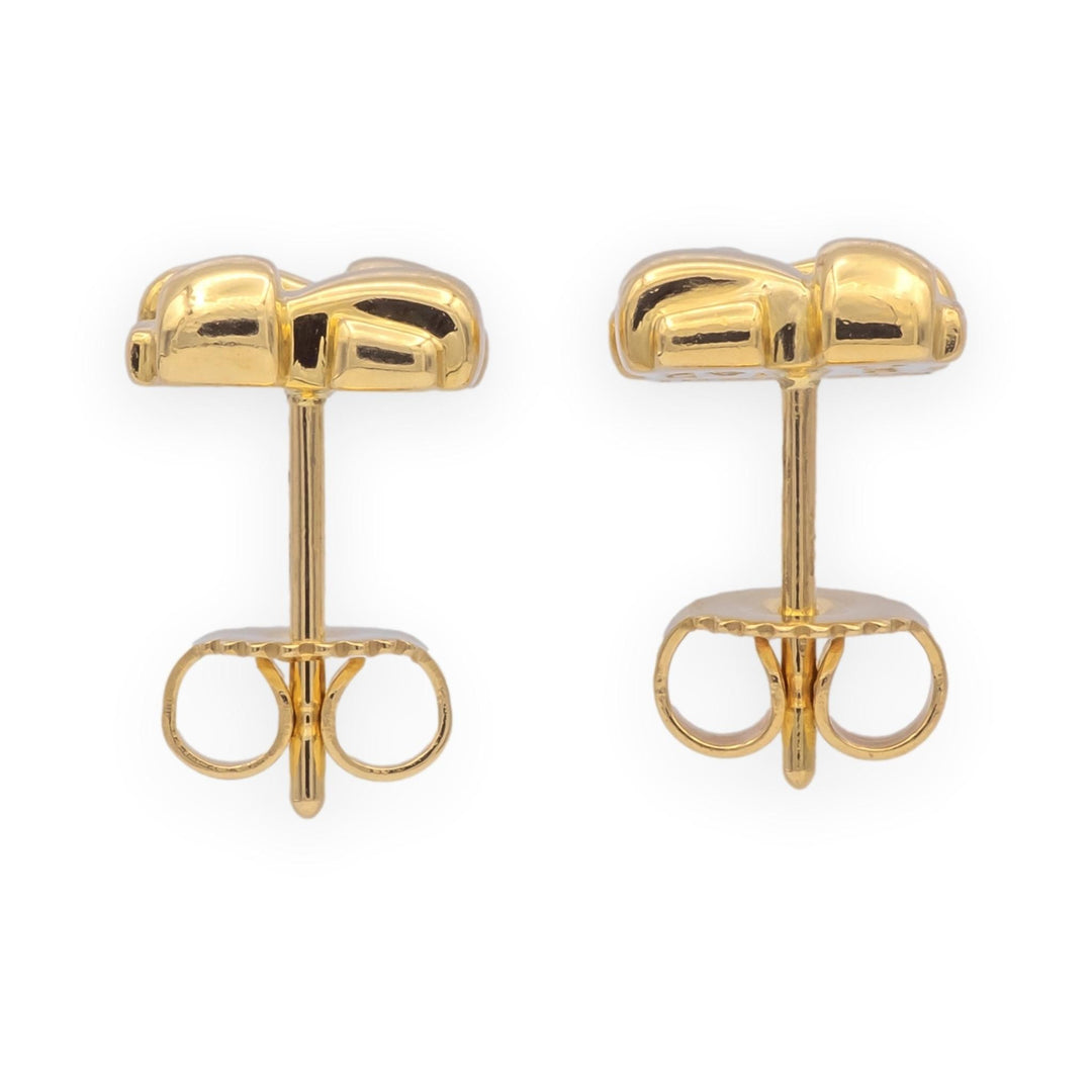 Vintage Tiffany & Co. 18K Yellow Gold Vannerie Basket Weave Stud Earrings 2002