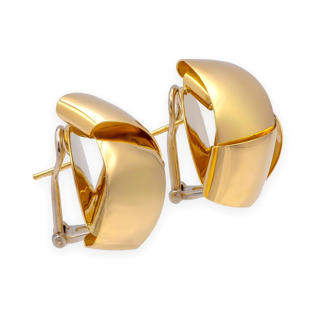 Vintage Tiffany & Co. 18K Yellow Gold Woven Sculptural Earrings - 1970's Italy