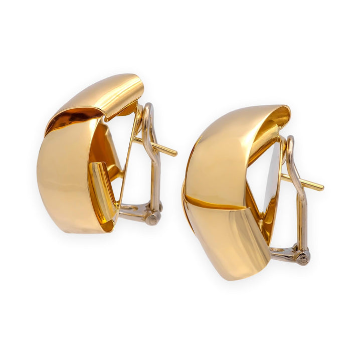 Vintage Tiffany & Co. 18K Yellow Gold Woven Sculptural Earrings - 1970's Italy