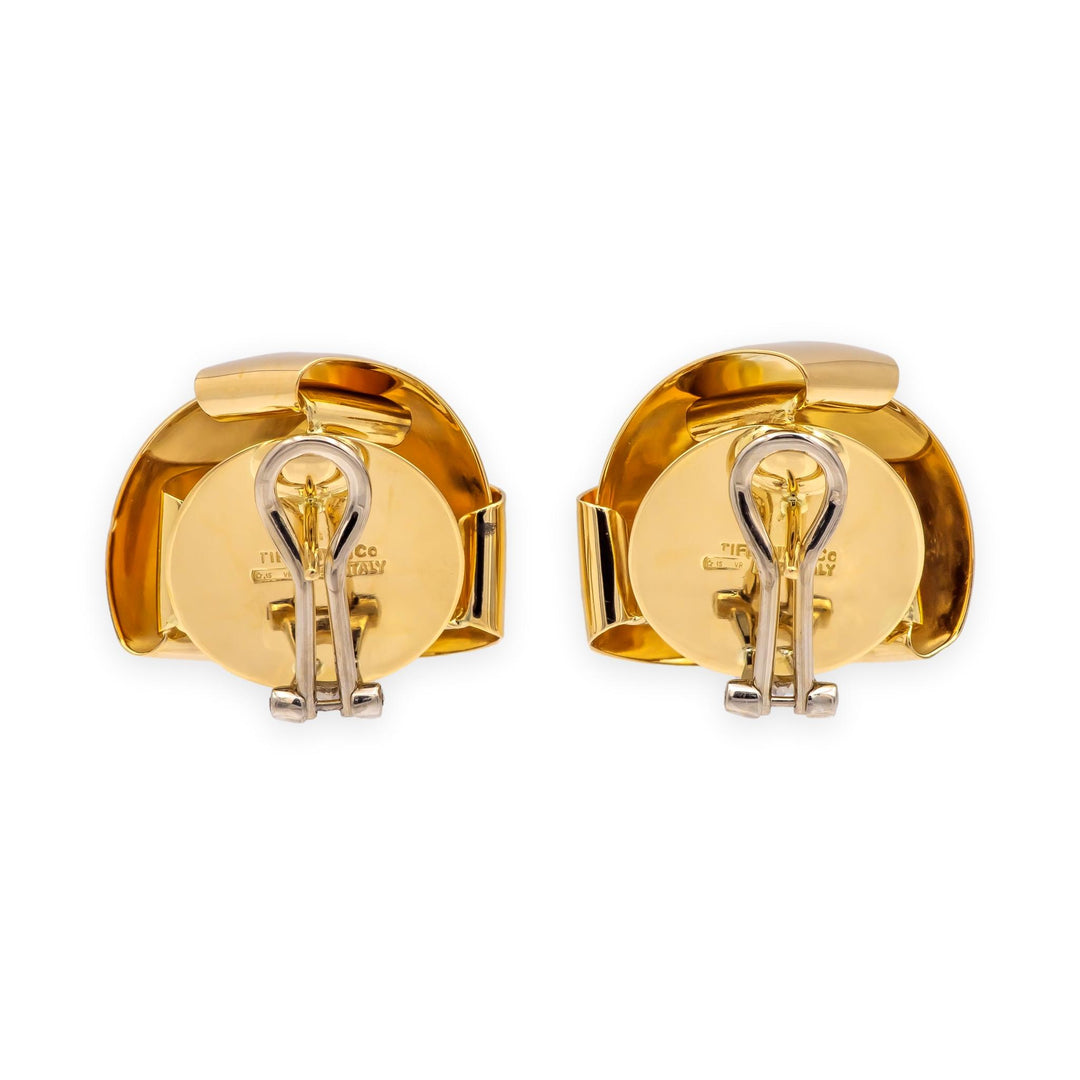 Vintage Tiffany & Co. 18K Yellow Gold Woven Sculptural Earrings - 1970's Italy