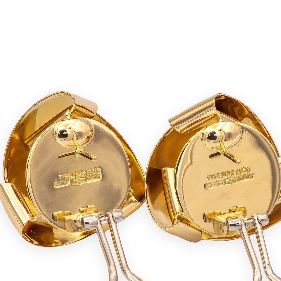 Vintage Tiffany & Co. 18K Yellow Gold Woven Sculptural Earrings - 1970's Italy