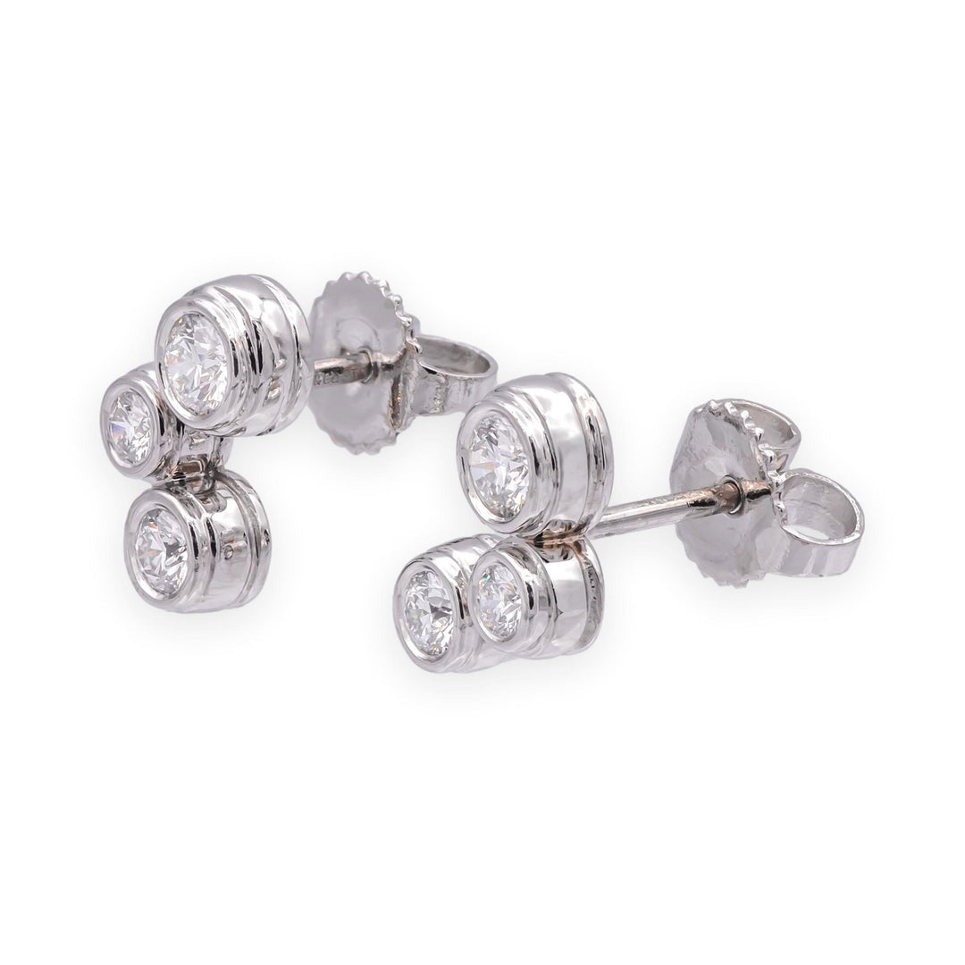 Vintage Tiffany & Co. Platinum Bubble Diamond Studs Earrings