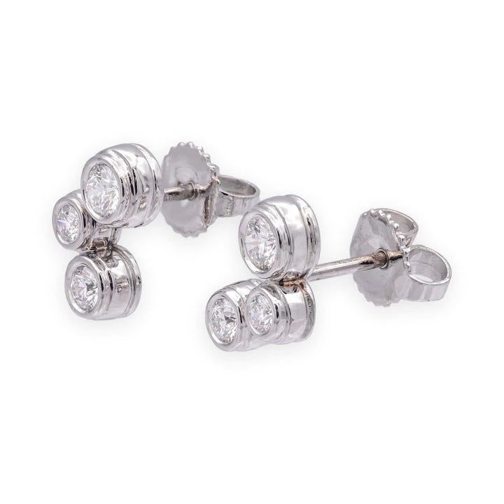 Vintage Tiffany & Co. Platinum Bubble Diamond Studs Earrings