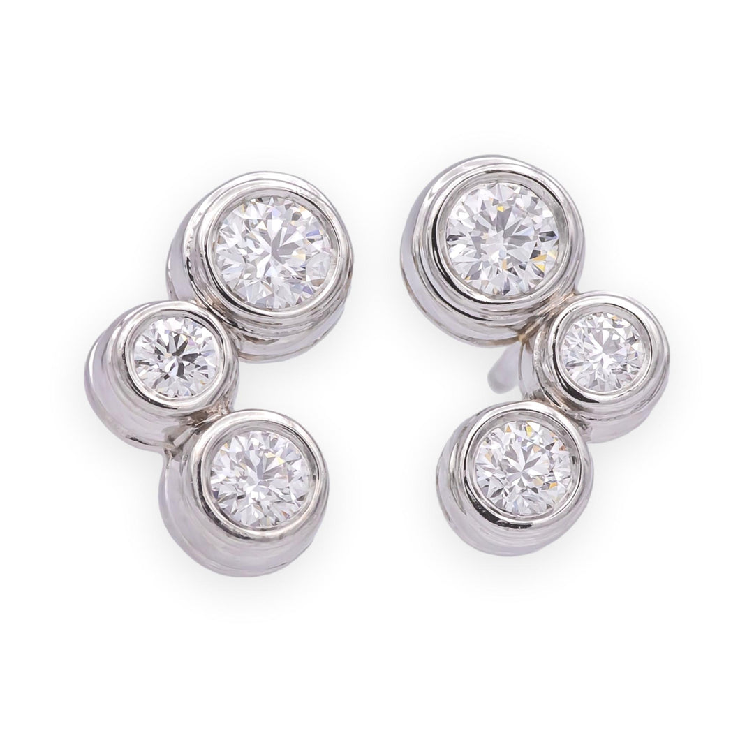 Vintage Tiffany & Co. Platinum Bubble Diamond Studs Earrings