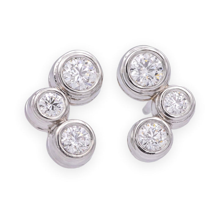 Vintage Tiffany & Co. Platinum Bubble Diamond Studs Earrings