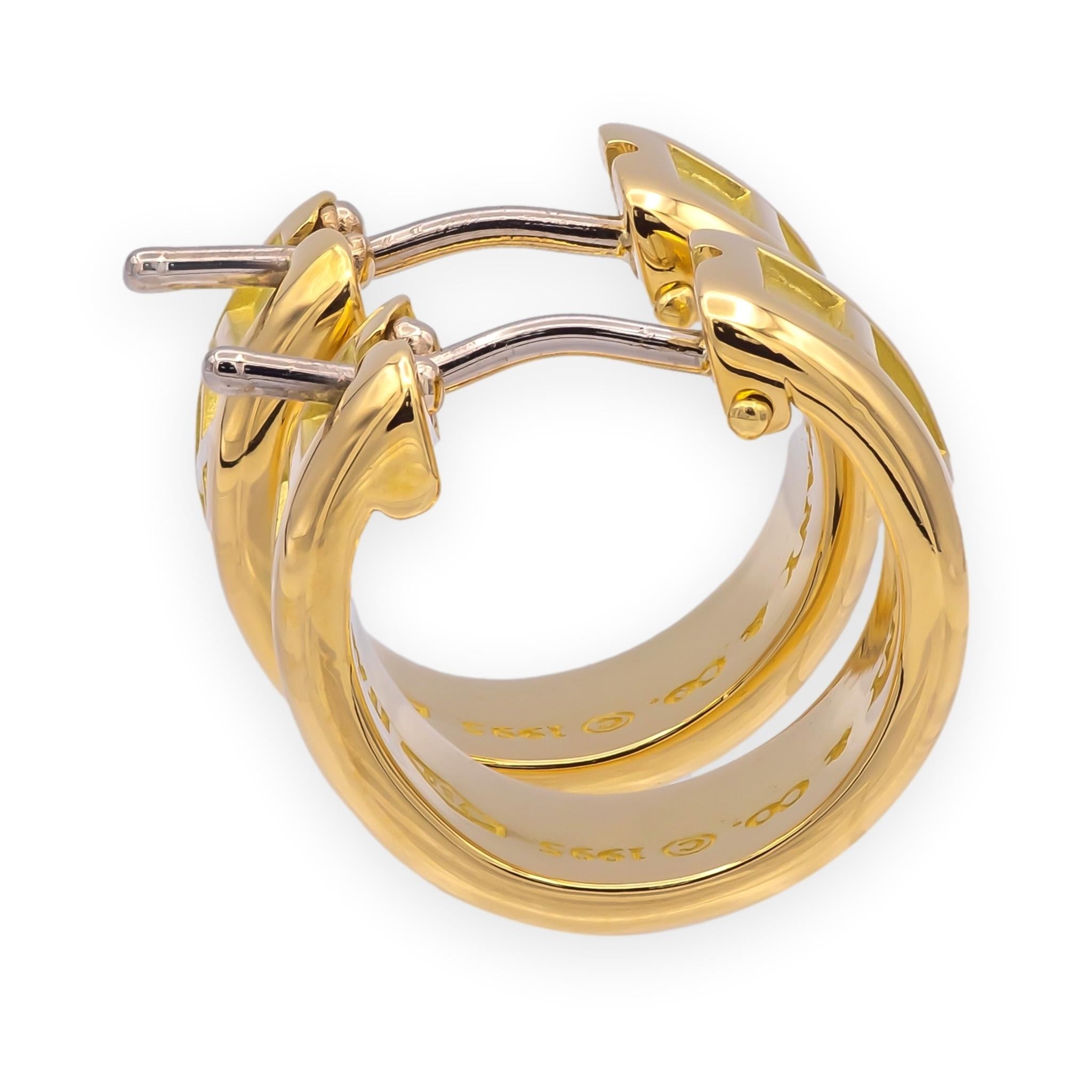 Vintage Tiffany & Co. 18K Yellow Gold Atlas Small Hoop Earrings ½