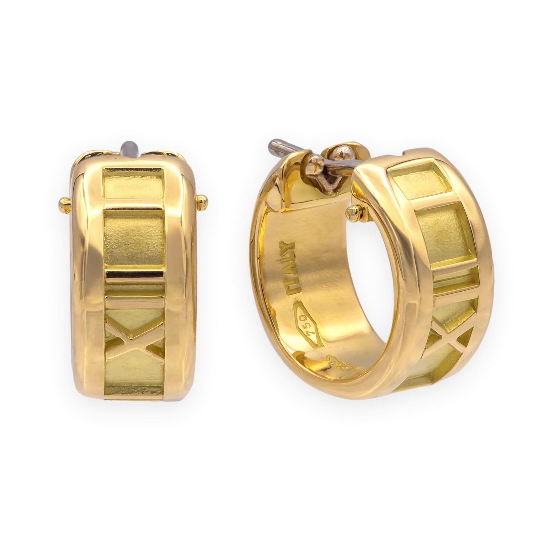 Vintage Tiffany & Co. 18K Yellow Gold Atlas Small Hoop Earrings ½