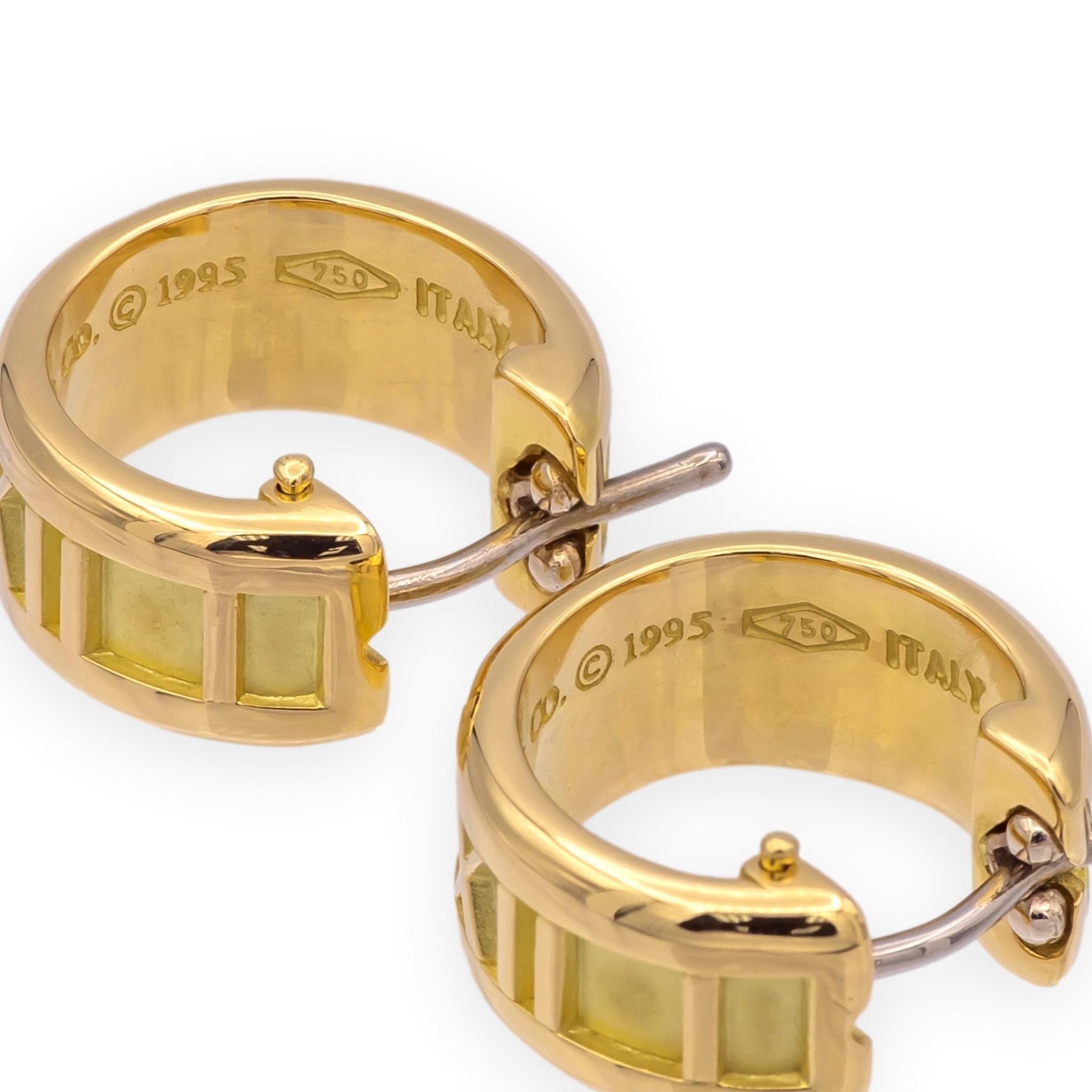 Vintage Tiffany & Co. 18K Yellow Gold Atlas Small Hoop Earrings ½