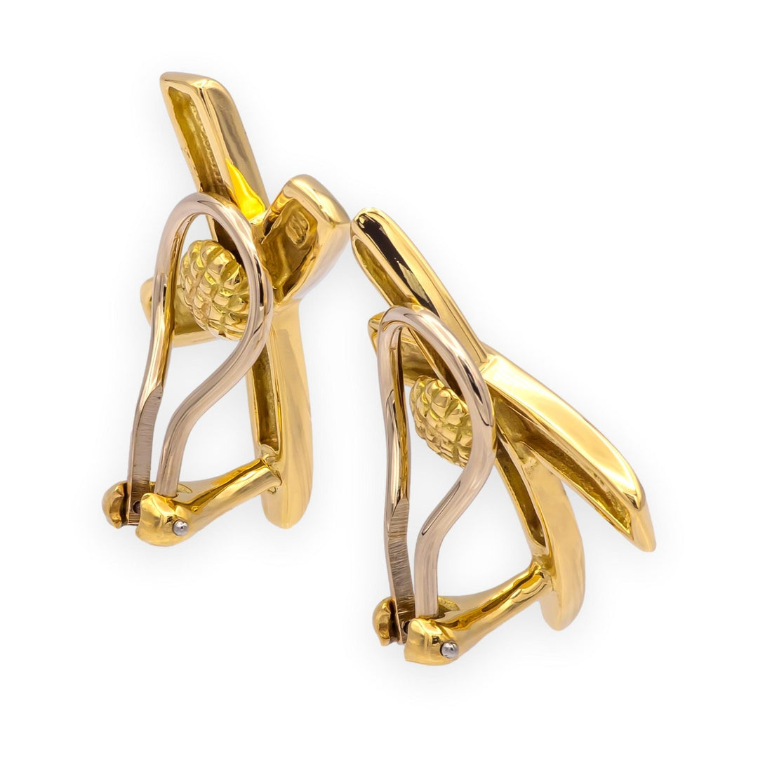 Vintage Tiffany & Co. Paloma Picasso 18K Gold Graffiti X Clip-on Earrings Large