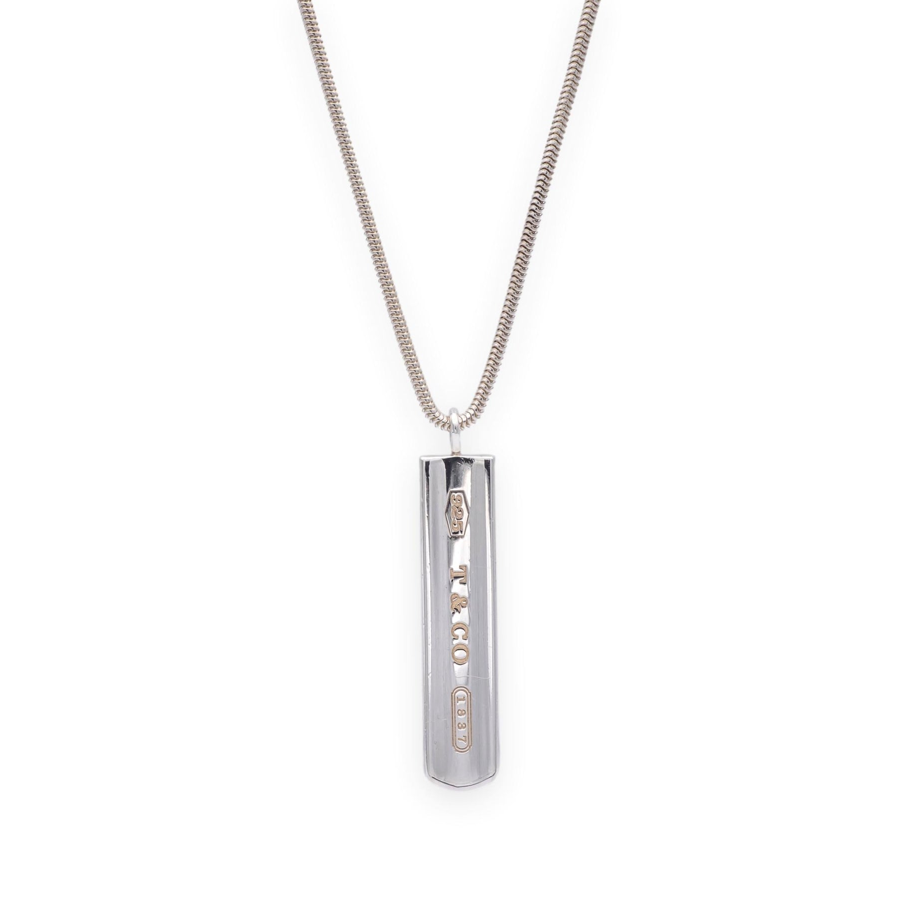 Buy Vintage Tiffany & Co. 1837 Sterling Silver Bar Pendant