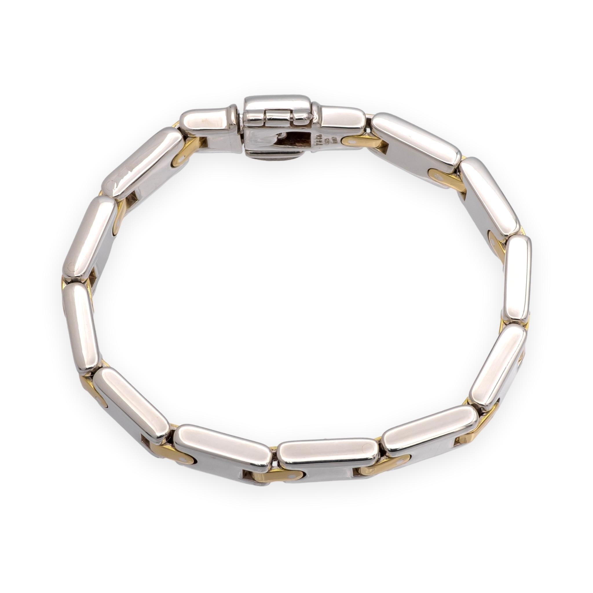 Tiffany & Co Vintage Silver 18K Yellow gold H Link Bracelet 6.75