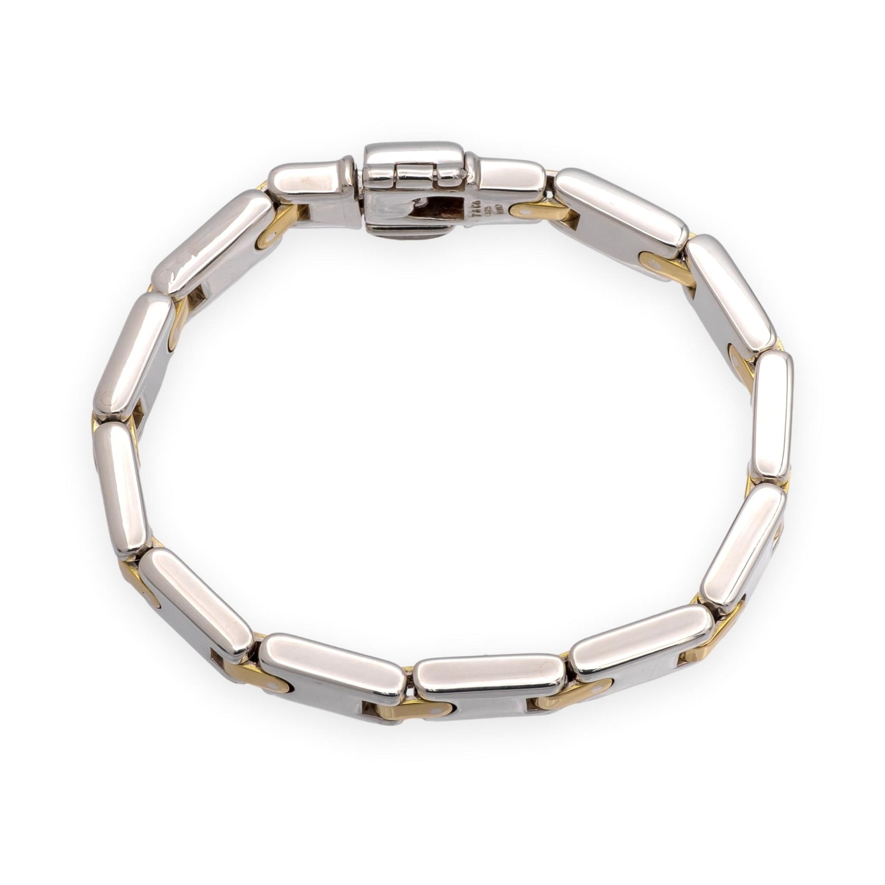 Tiffany & Co Vintage Silver 18K Yellow gold H Link Bracelet 6.75