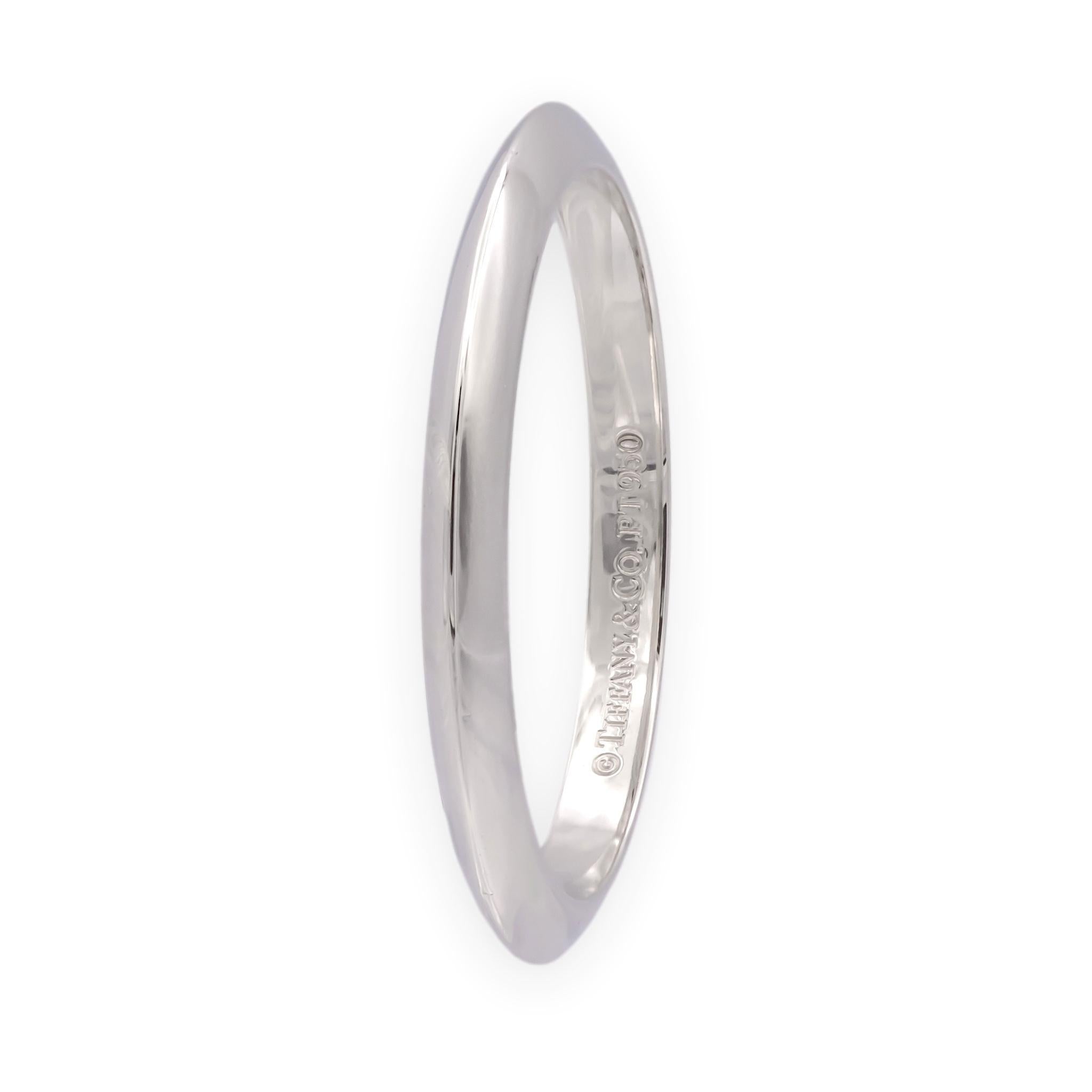 Vintage Tiffany & Co. Platinum Knife-Edge 2mm Wedding Band Ring