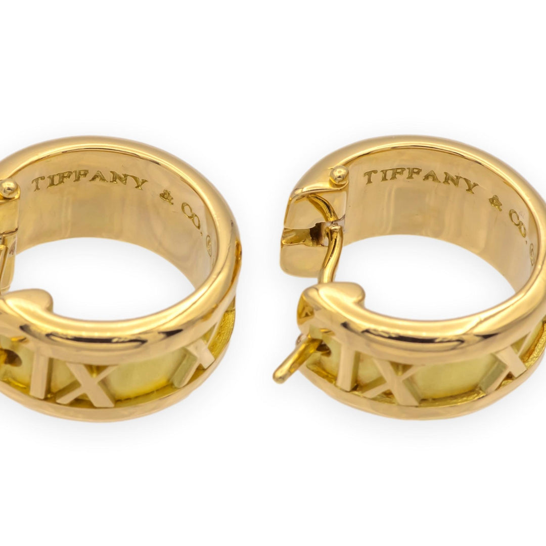 Vintage Tiffany & Co. 18K Yellow Gold Atlas Small Hoop Earrings ½ Inch (1995)