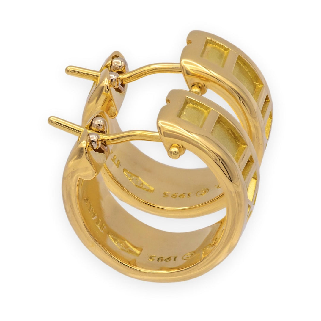 Vintage Tiffany & Co. 18K Yellow Gold Atlas Small Hoop Earrings ½ Inch (1995)