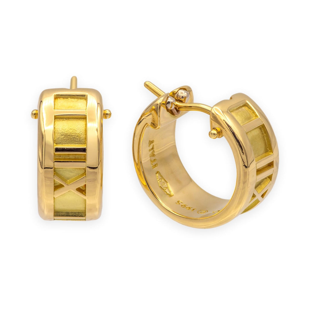 Vintage Tiffany & Co. 18K Yellow Gold Atlas Small Hoop Earrings ½ Inch (1995)