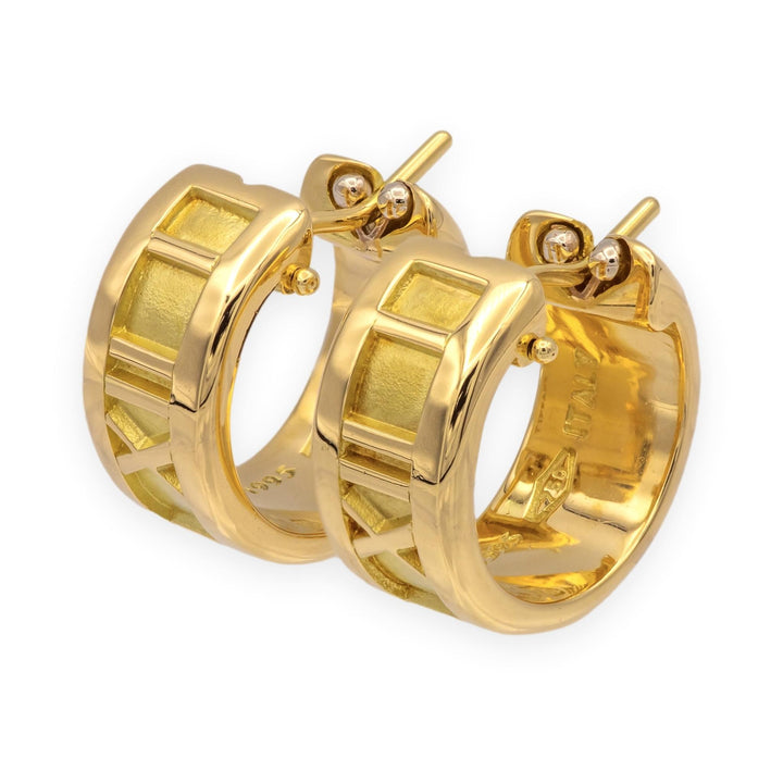Vintage Tiffany & Co. 18K Yellow Gold Atlas Small Hoop Earrings ½ Inch (1995)