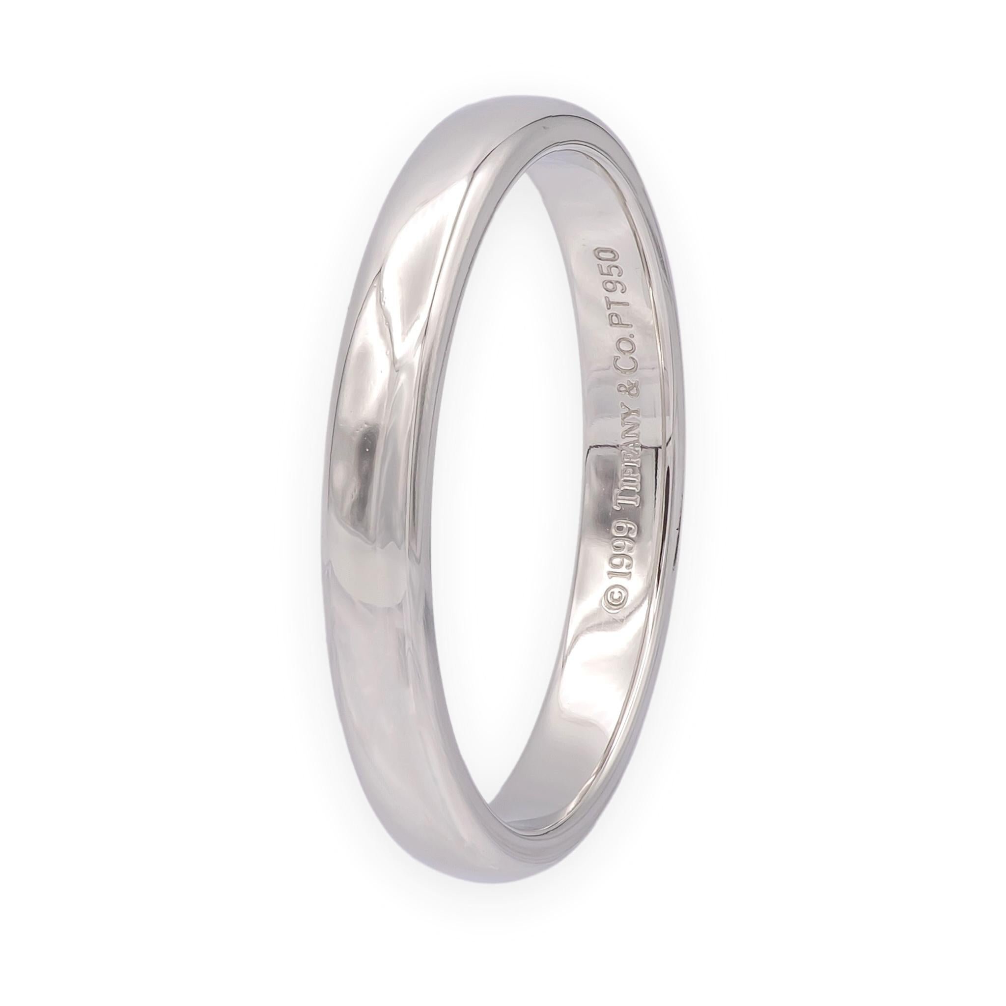 Vintage Tiffany & Co. Platinum Classic 3 mm Men's Wedding Band