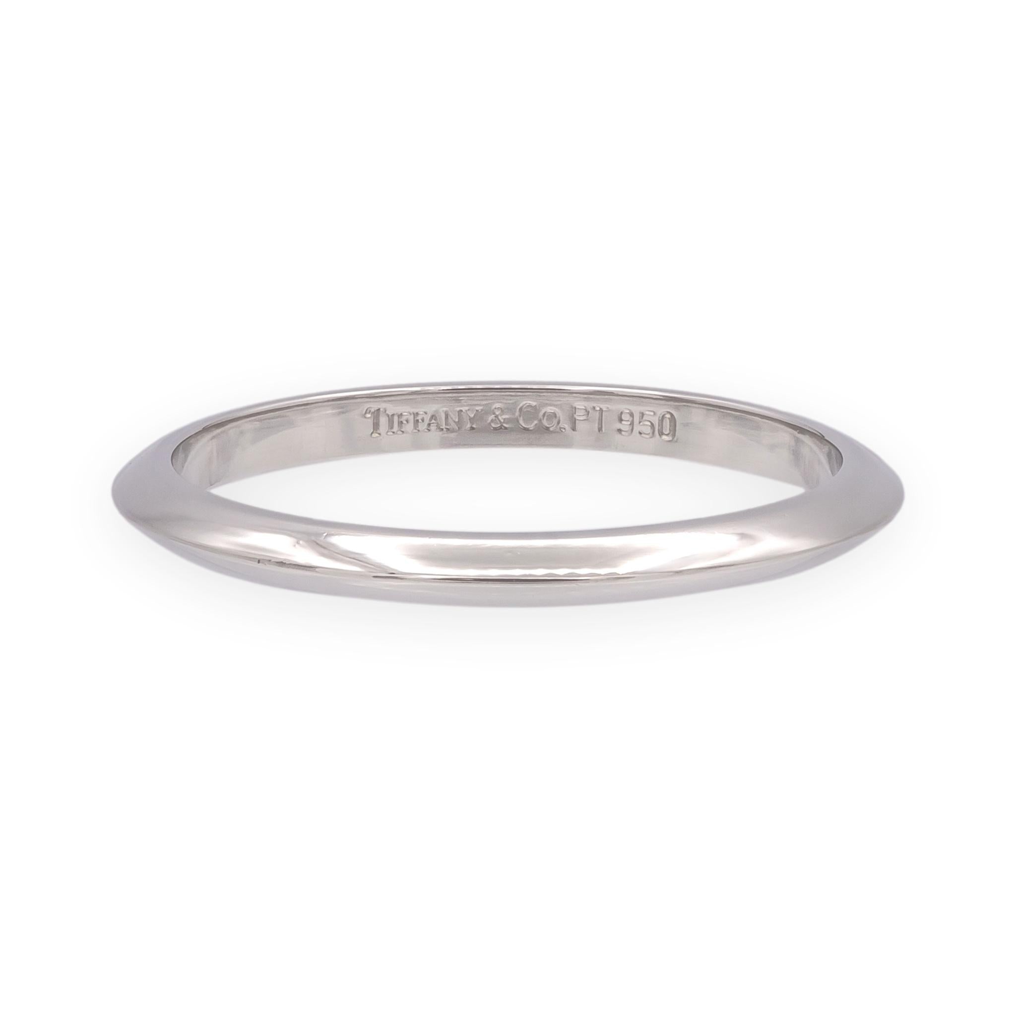 Vintage Tiffany & Co. Platinum Knife-Edge Wedding Band Ring Size