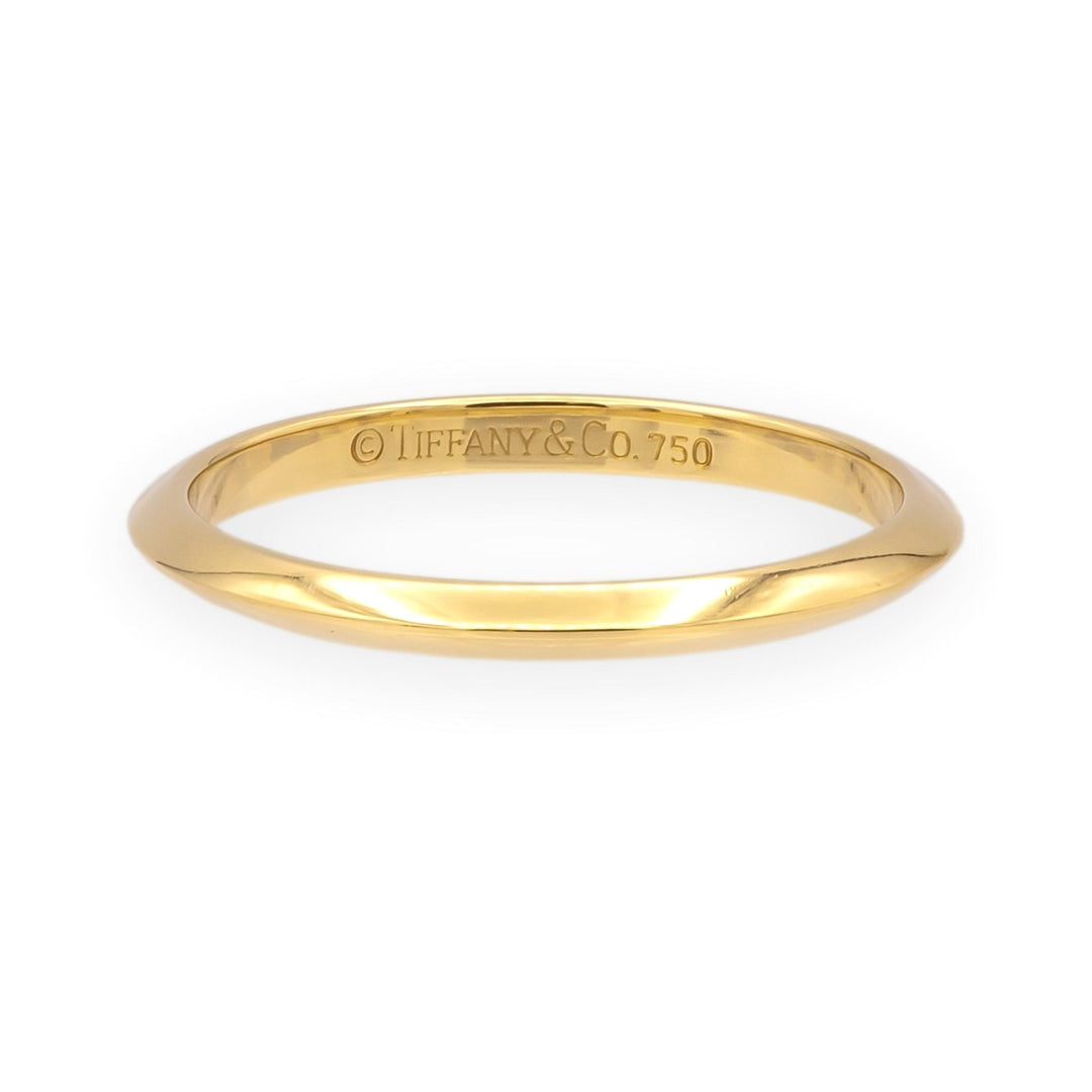 Vintage Tiffany & Co. 18K Yellow Gold Knife-Edge Wedding Band Ring 2mm Size 8