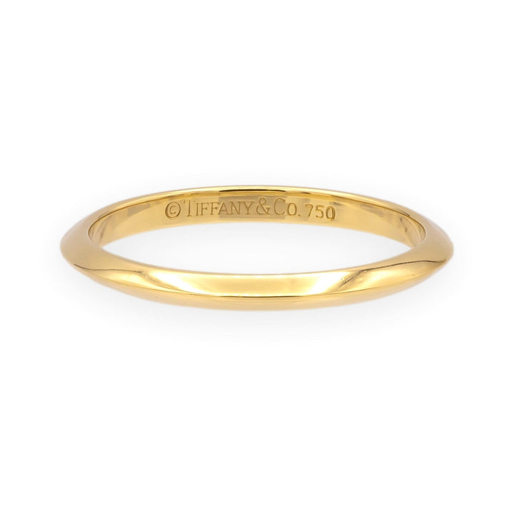 Vintage Tiffany & Co. 18K Yellow Gold Knife-Edge Wedding Band Ring 2mm Size 8