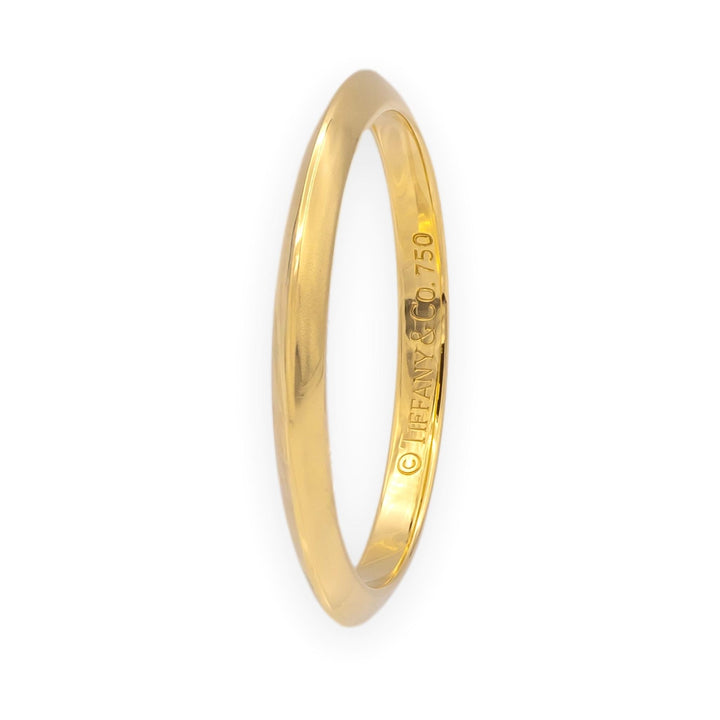 Vintage Tiffany & Co. 18K Yellow Gold Knife-Edge Wedding Band Ring 2mm Size 8