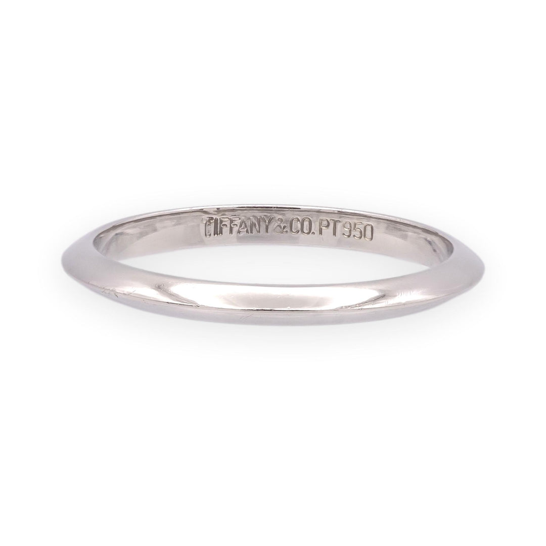 Vintage Tiffany & Co. Platinum Knife-Edge 2mm Wedding Band Ring Size 7.75
