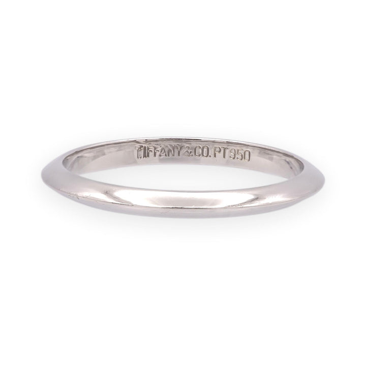 Vintage Tiffany & Co. Platinum Knife-Edge 2mm Wedding Band Ring Size 7.75