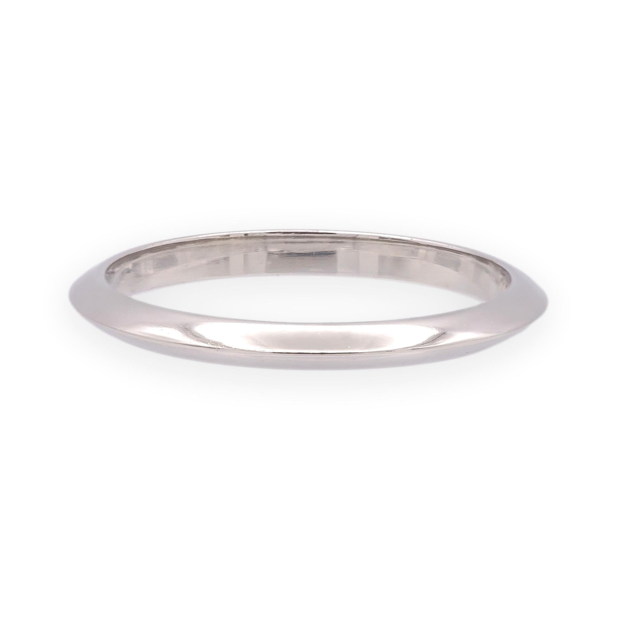 Vintage Tiffany & Co. Platinum Knife-Edge 2mm Wedding Band Ring