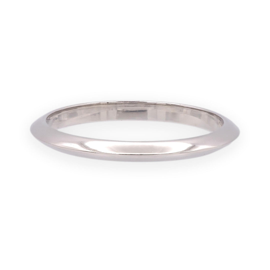Vintage Tiffany & Co. Platinum Knife-Edge 2mm Wedding Band Ring Size 7.75