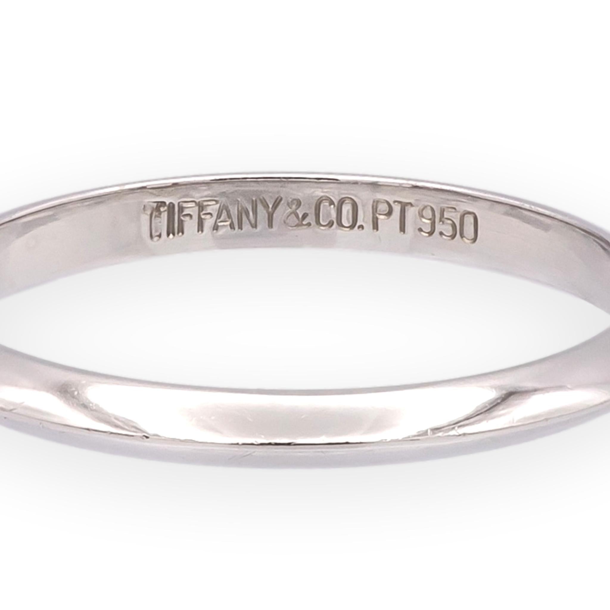 Vintage Tiffany & Co. Platinum Knife-Edge 2mm Wedding Band Ring