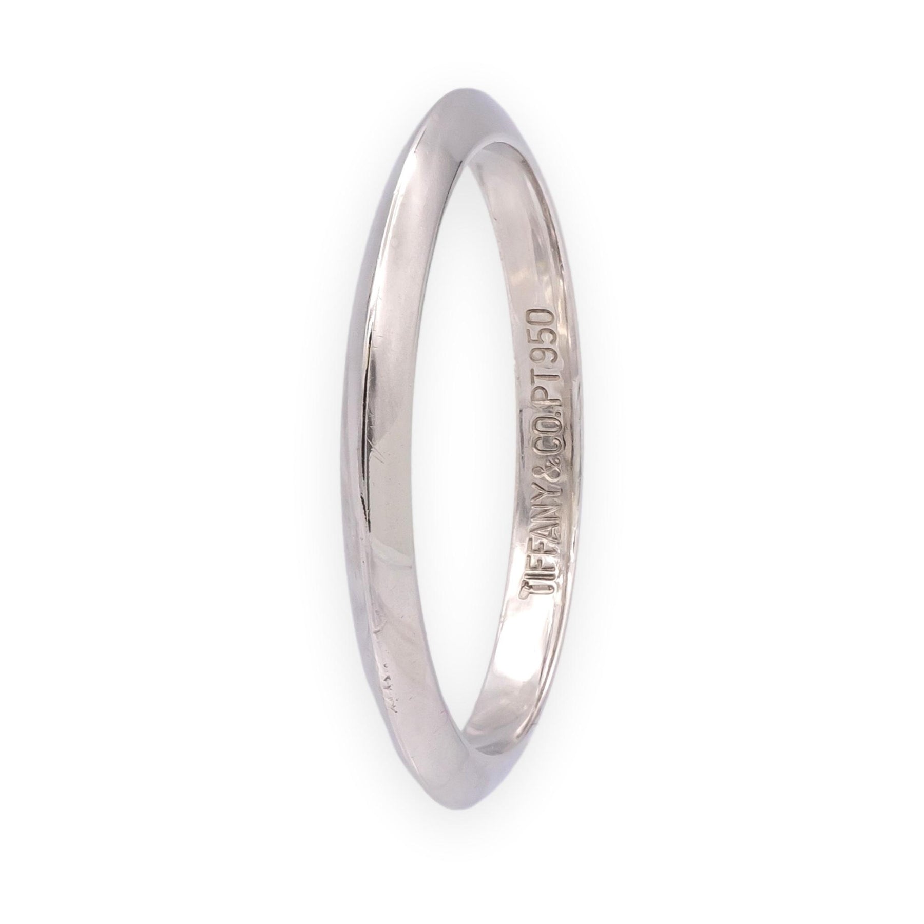 Vintage Tiffany & Co. Platinum Knife-Edge 2mm Wedding Band Ring