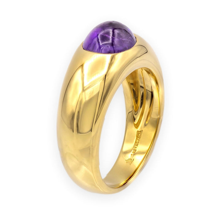 Vintage Tiffany & Co. 18K Yellow Gold Cabochon Amethyst Bombé Ring, 1.50ct