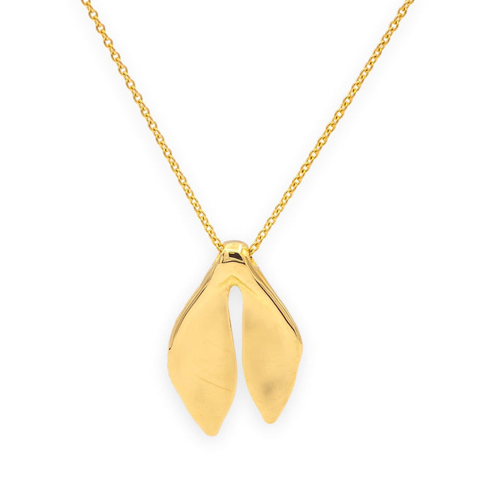 Vintage Tiffany & Co. Elsa Peretti Whale Tail Pendant Necklace in 18KY Gold 1980