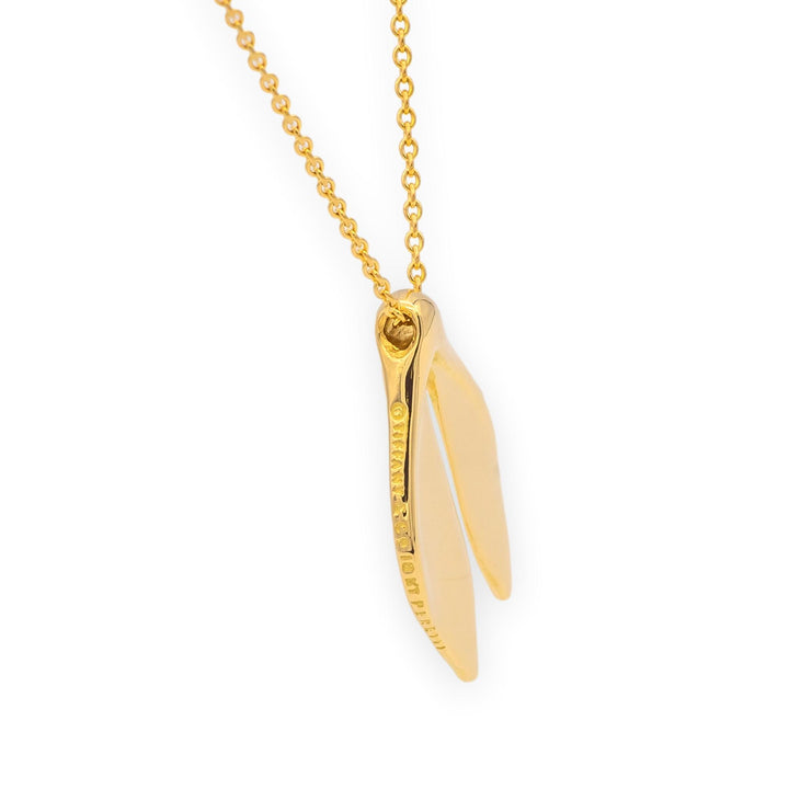 Vintage Tiffany & Co. Elsa Peretti Whale Tail Pendant Necklace in 18KY Gold 1980
