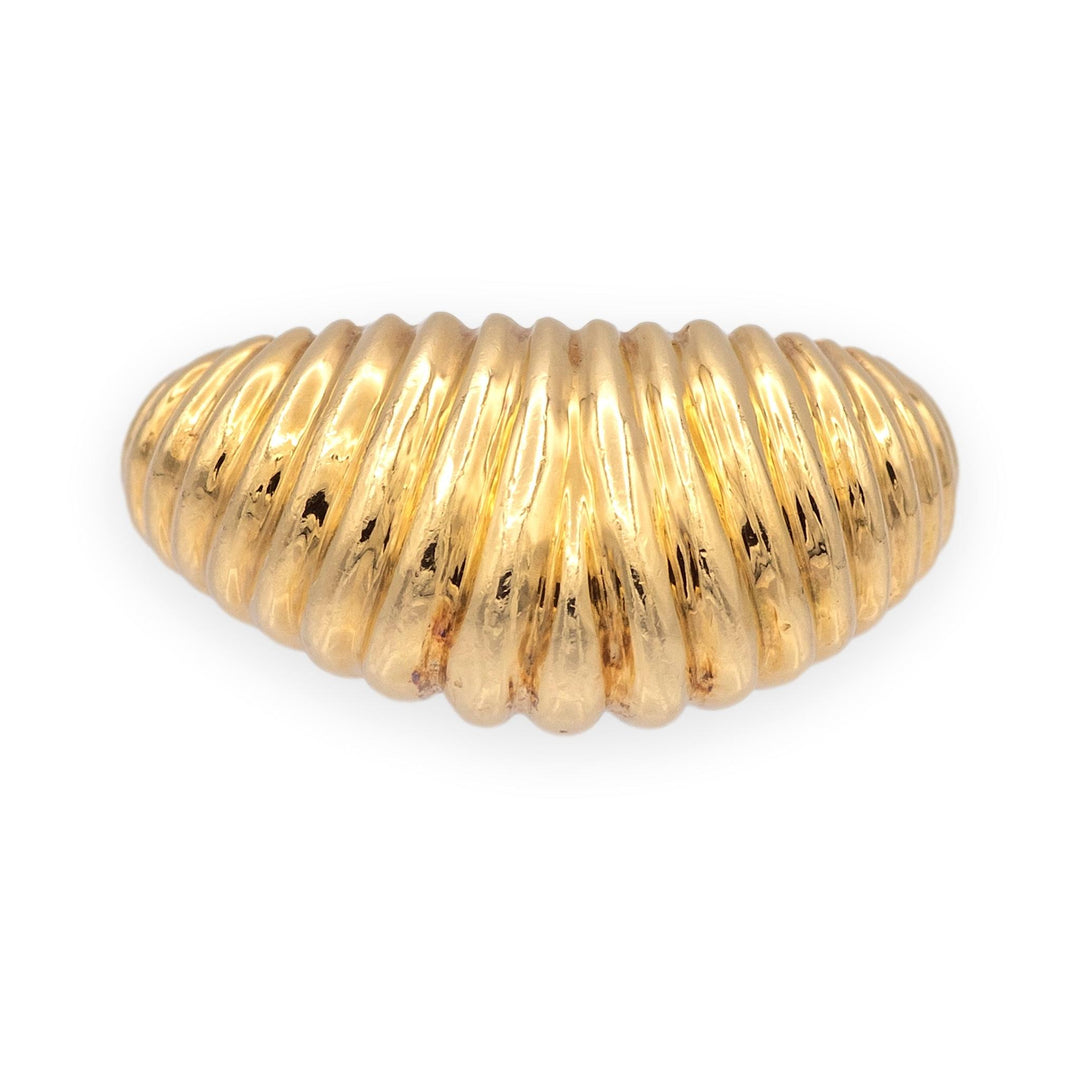 Vintage Tiffany & Co. 14K Yellow Gold Bombé Domed Ribbed Ring