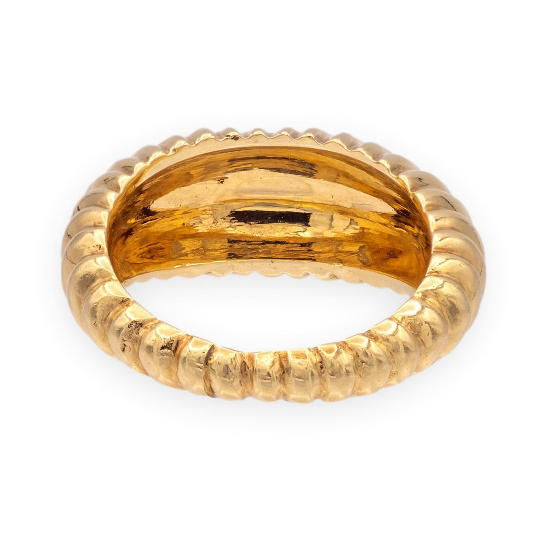 Vintage Tiffany & Co. 14K Yellow Gold Bombé Domed Ribbed Ring