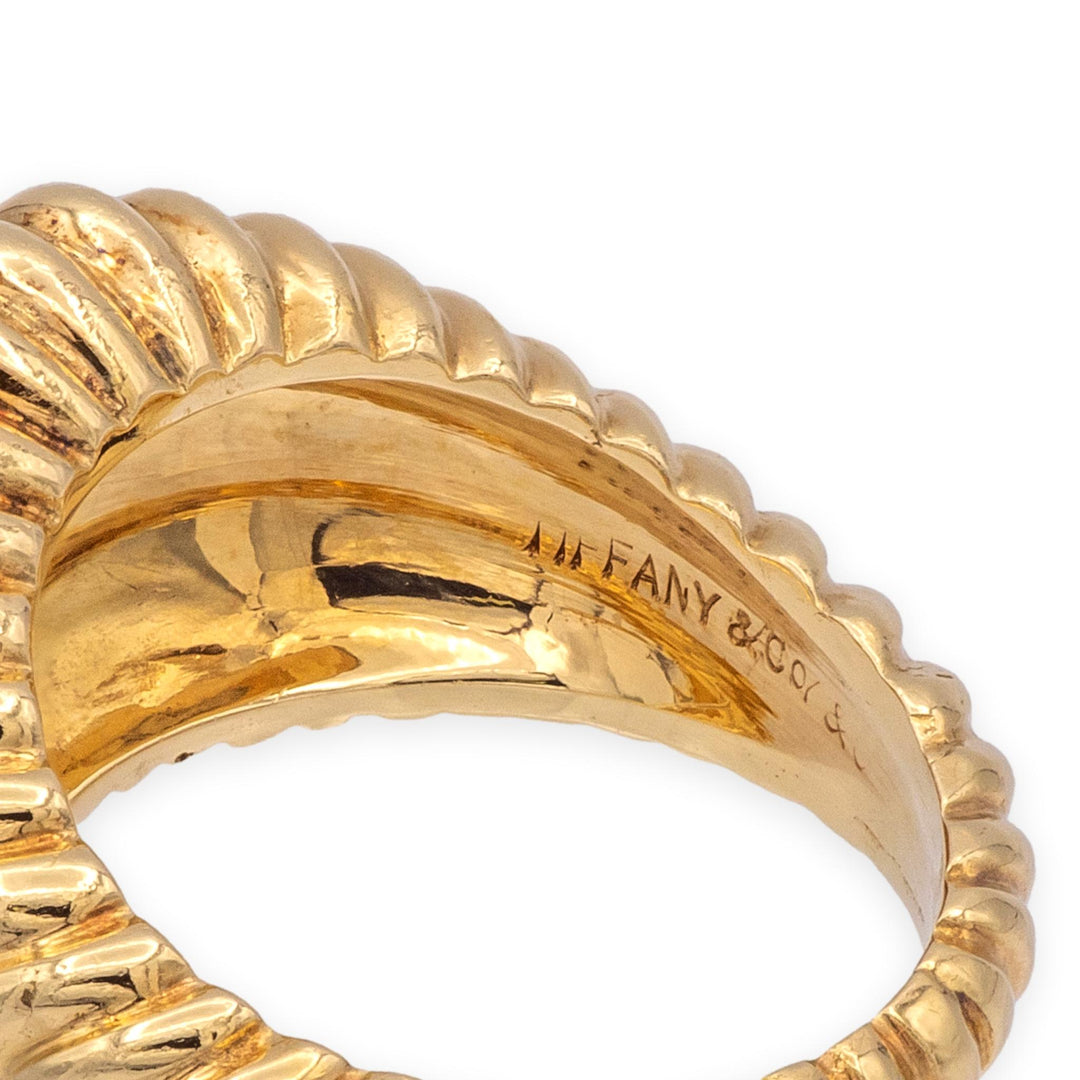 Vintage Tiffany & Co. 14K Yellow Gold Bombé Domed Ribbed Ring