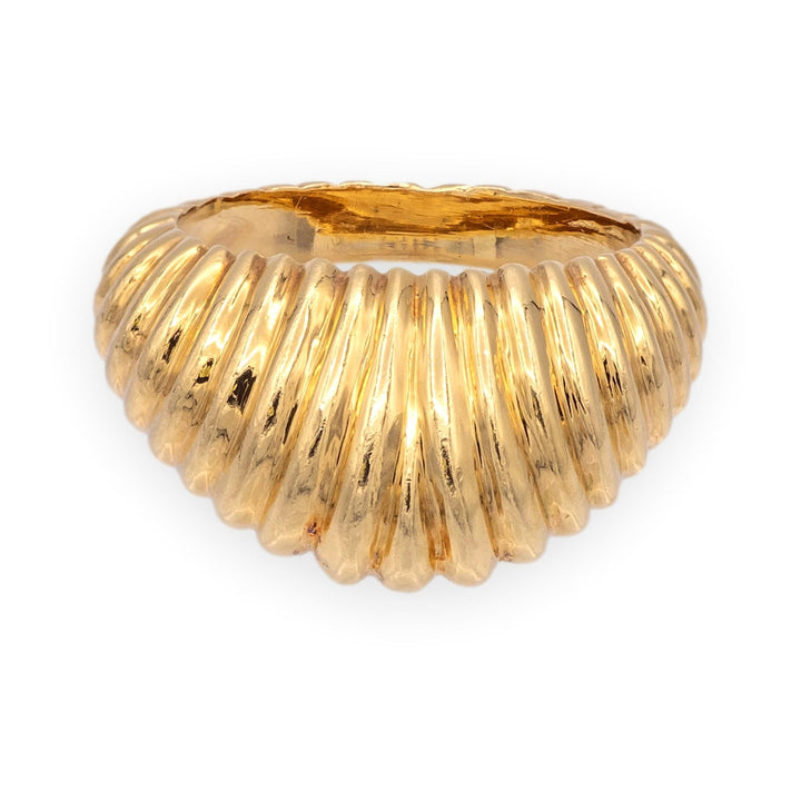 Vintage Tiffany & Co. 14K Yellow Gold Bombé Domed Ribbed Ring