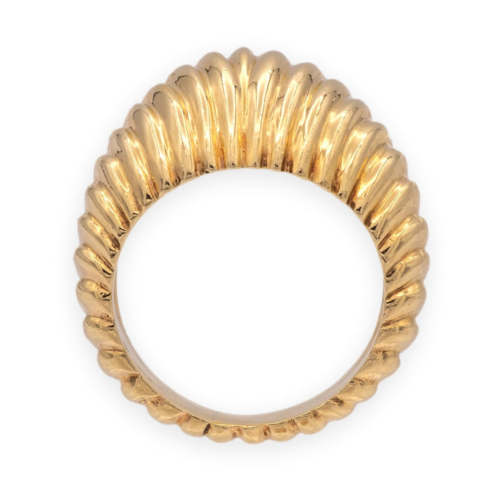 Vintage Tiffany & Co. 14K Yellow Gold Bombé Domed Ribbed Ring