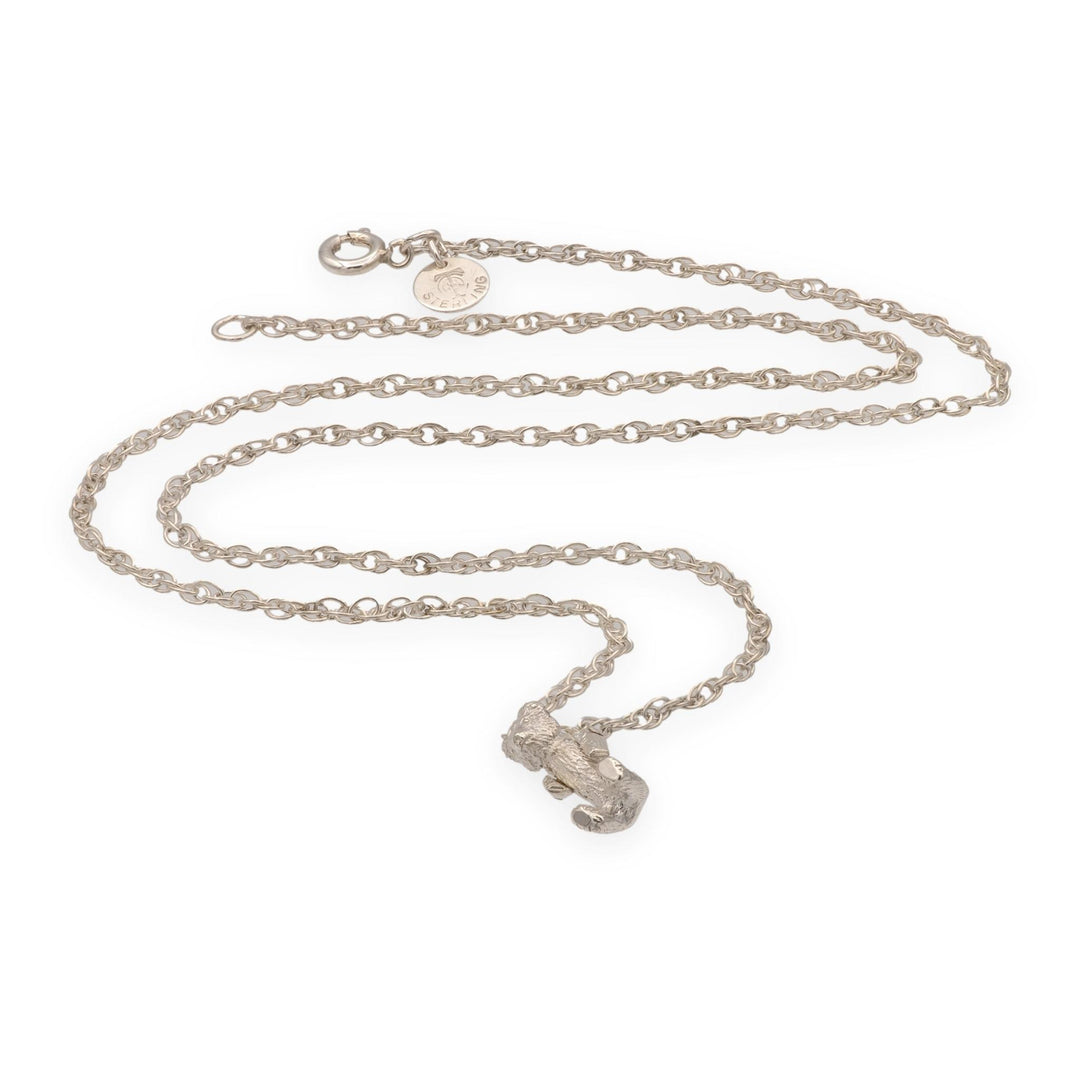 Vintage Tiffany & Co. Sterling Silver Articulated Teddy Bear Charm Necklace 18"