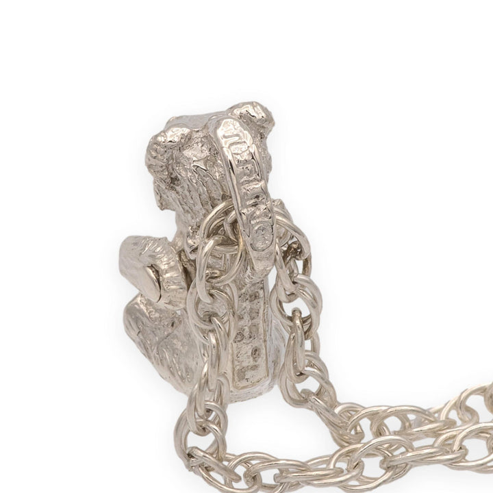 Vintage Tiffany & Co. Sterling Silver Articulated Teddy Bear Charm Necklace 18"