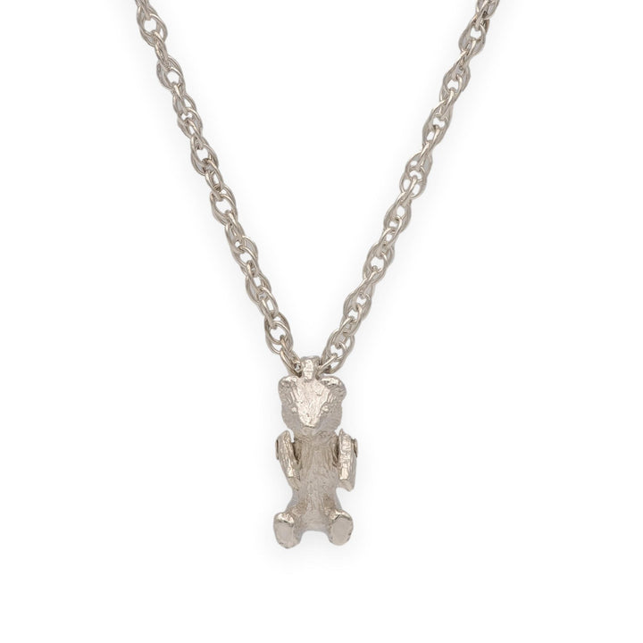 Vintage Tiffany & Co. Sterling Silver Articulated Teddy Bear Charm Necklace 18"