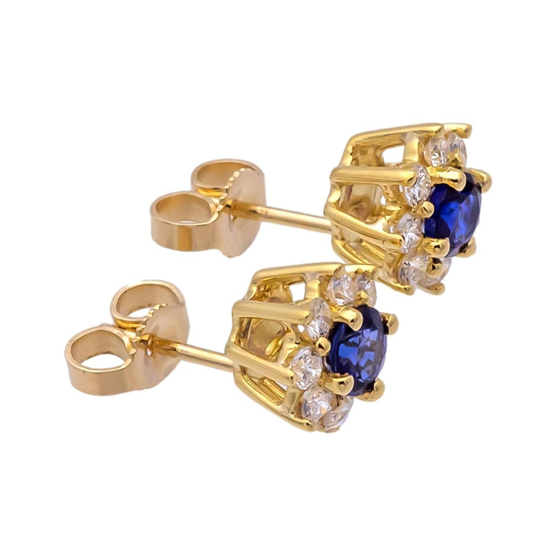 Vintage Tiffany & Co. Sapphire and Diamond Cluster Earrings 1980's