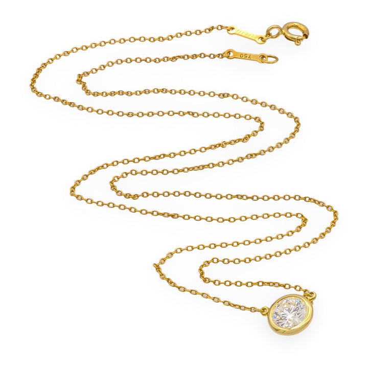Vintage Tiffany & Co Elsa Peretti Diamond by the Yard 18K Necklace .90ct 1980's
