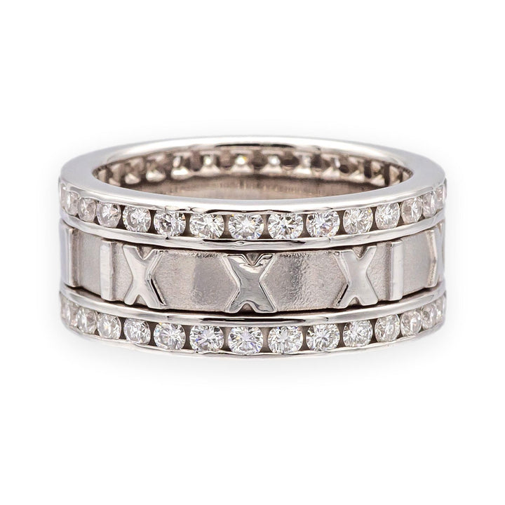Vintage Tiffany & Co. 18K White Gold Wide Atlas 1.53 ct Diamond Ring 8.4mm Sz 6